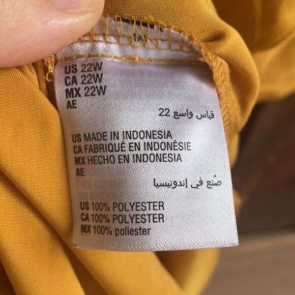 Alfani Plus Button Front Wrap Tie Long Sleeve Midi Shirt Dress- Mustard - Picture 8 of 13